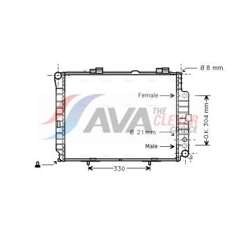 Radiateur, refroidissement du moteur AVA QUALITY COOLING MSA2208