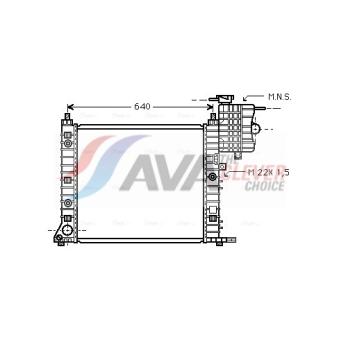 Radiateur, refroidissement du moteur AVA QUALITY COOLING OEM 6385012001