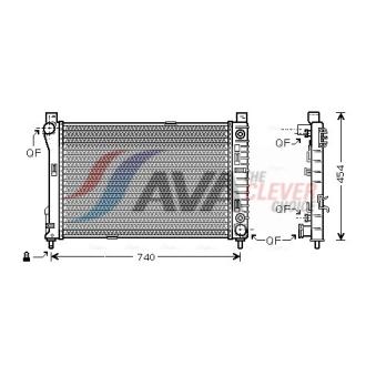 Radiateur, refroidissement du moteur AVA QUALITY COOLING MSA2286
