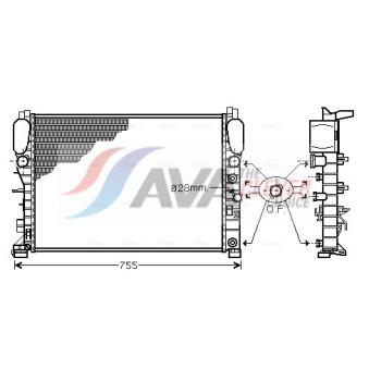 Radiateur, refroidissement du moteur AVA QUALITY COOLING MSA2341