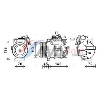 Compresseur, climatisation AVA QUALITY COOLING MSAK683