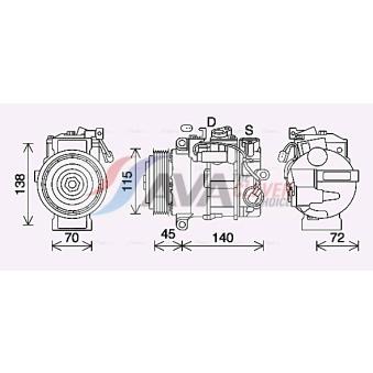 Compresseur, climatisation AVA QUALITY COOLING OEM 0008303100 Compresseur, climatisation AVA QUALITY COOLING OEM 0008303100
