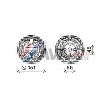 Embrayage, ventilateur de radiateur AVA QUALITY COOLING [MSC498]