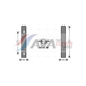 Filtre déshydratant, climatisation AVA QUALITY COOLING MSD665