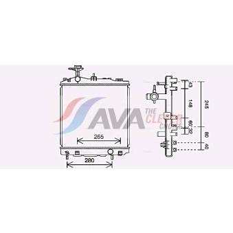 Radiateur, refroidissement du moteur AVA QUALITY COOLING MT2265