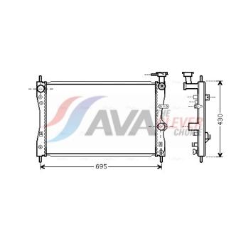 Radiateur, refroidissement du moteur AVA QUALITY COOLING MTA2172