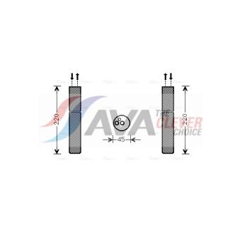 Filtre déshydratant, climatisation AVA QUALITY COOLING MTD233 Filtre déshydratant, climatisation AVA QUALITY COOLING MTD233