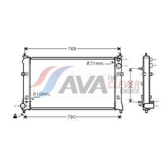 Radiateur, refroidissement du moteur AVA QUALITY COOLING MZ2192