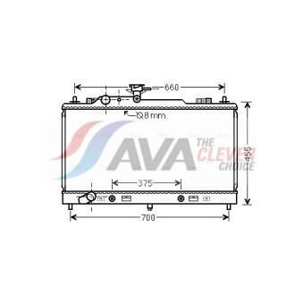 Radiateur, refroidissement du moteur AVA QUALITY COOLING [MZ2223]