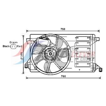 Ventilateur, refroidissement du moteur AVA QUALITY COOLING MZ7545