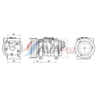 Compresseur, climatisation AVA QUALITY COOLING MZAK302