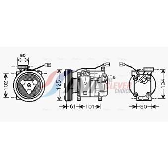 Compresseur, climatisation AVA QUALITY COOLING MZK207