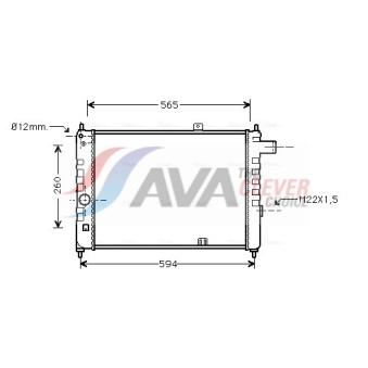 Radiateur, refroidissement du moteur AVA QUALITY COOLING [OL2052]