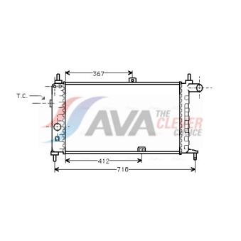 Radiateur, refroidissement du moteur AVA QUALITY COOLING OL2064