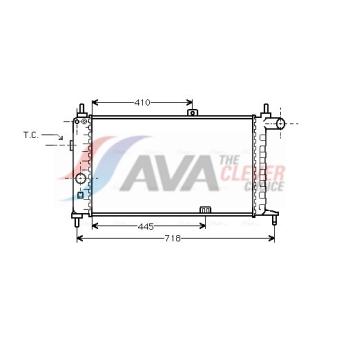 Radiateur, refroidissement du moteur AVA QUALITY COOLING OL2066