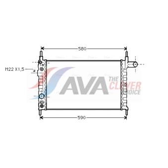 Radiateur, refroidissement du moteur AVA QUALITY COOLING OL2163