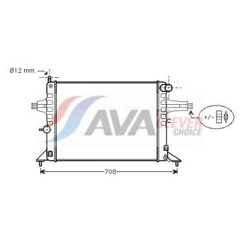 Radiateur, refroidissement du moteur AVA QUALITY COOLING OL2272