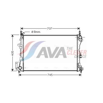 Radiateur, refroidissement du moteur AVA QUALITY COOLING OL2338