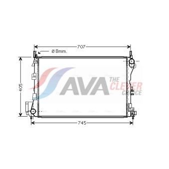 Radiateur, refroidissement du moteur AVA QUALITY COOLING OL2340