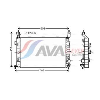 Radiateur, refroidissement du moteur AVA QUALITY COOLING OL2348