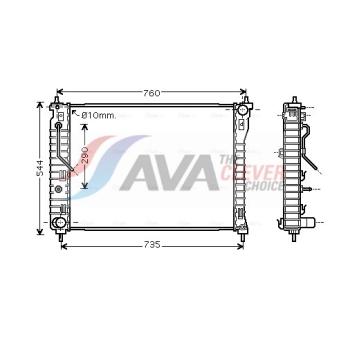 Radiateur, refroidissement du moteur AVA QUALITY COOLING OL2434