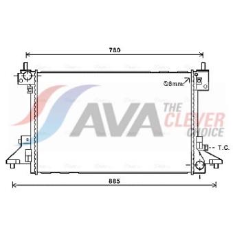 Radiateur, refroidissement du moteur AVA QUALITY COOLING [OL2601]