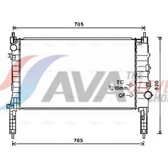 Radiateur, refroidissement du moteur AVA QUALITY COOLING OL2654