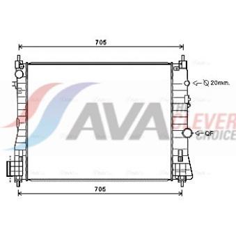 Radiateur, refroidissement du moteur AVA QUALITY COOLING [OL2665]