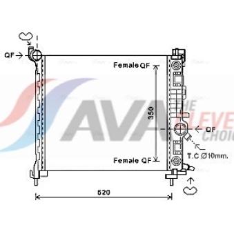 Radiateur, refroidissement du moteur AVA QUALITY COOLING OL2681