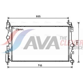 Radiateur, refroidissement du moteur AVA QUALITY COOLING OL2682