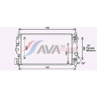 Radiateur, refroidissement du moteur AVA QUALITY COOLING OL2687