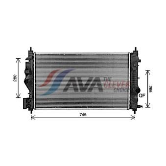 Radiateur, refroidissement du moteur AVA QUALITY COOLING OL2701
