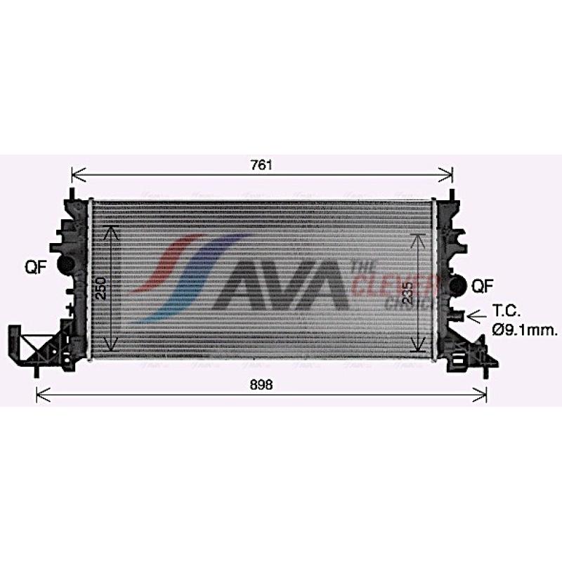 Radiateur, refroidissement du moteur AVA QUALITY COOLING OL2703 - Visuel 1