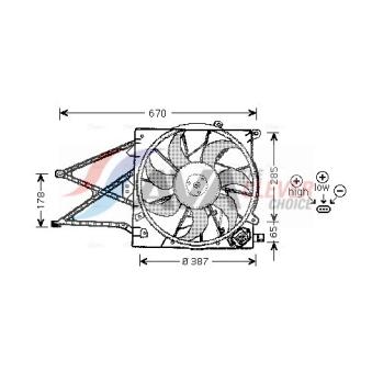 Ventilateur, refroidissement du moteur AVA QUALITY COOLING OEM 1314540