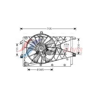 Ventilateur, refroidissement du moteur AVA QUALITY COOLING OL7526