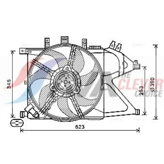 Ventilateur, refroidissement du moteur AVA QUALITY COOLING OEM 24421234