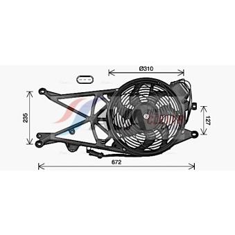 Ventilateur, refroidissement du moteur AVA QUALITY COOLING OL7738