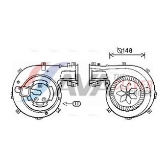 Moteur électrique, pulseur d'air habitacle AVA QUALITY COOLING OL8618