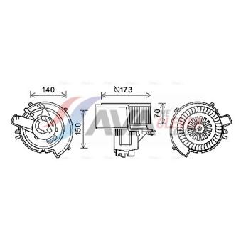 Moteur électrique, pulseur d'air habitacle AVA QUALITY COOLING OL8636