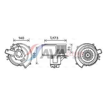 Moteur électrique, pulseur d'air habitacle AVA QUALITY COOLING OL8639