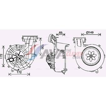 Moteur électrique, pulseur d'air habitacle AVA QUALITY COOLING OL8693