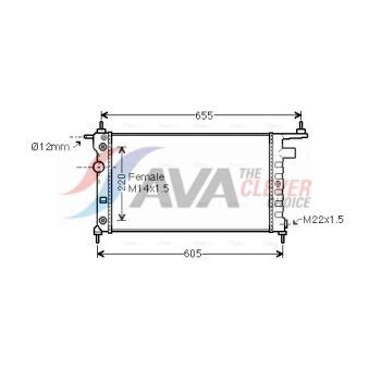 Radiateur, refroidissement du moteur AVA QUALITY COOLING OEM 1300150