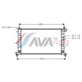 Radiateur, refroidissement du moteur AVA QUALITY COOLING OLA2244