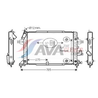 Radiateur, refroidissement du moteur AVA QUALITY COOLING OLA2467