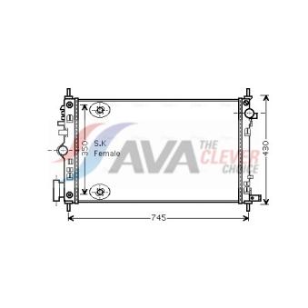 Radiateur, refroidissement du moteur AVA QUALITY COOLING OEM 22762531