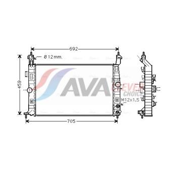 Radiateur, refroidissement du moteur AVA QUALITY COOLING OEM 1300497