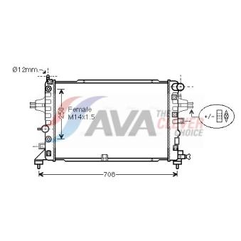Radiateur, refroidissement du moteur AVA QUALITY COOLING OEM 13156845