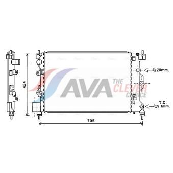 Radiateur, refroidissement du moteur AVA QUALITY COOLING [OLA2666]