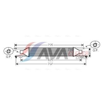 Intercooler, échangeur AVA QUALITY COOLING OEM 55702004 Intercooler, échangeur AVA QUALITY COOLING OEM 55702004