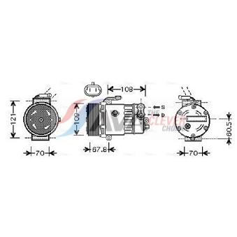 Compresseur, climatisation AVA QUALITY COOLING OEM 6854028